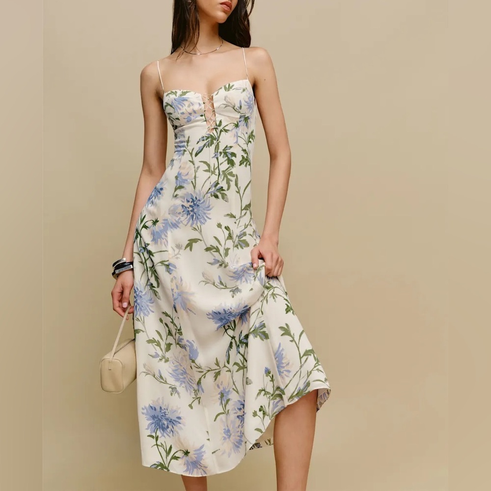 Reformation Emely Dress In Serenity, new without tags, never worn. - Picture 5 of 6